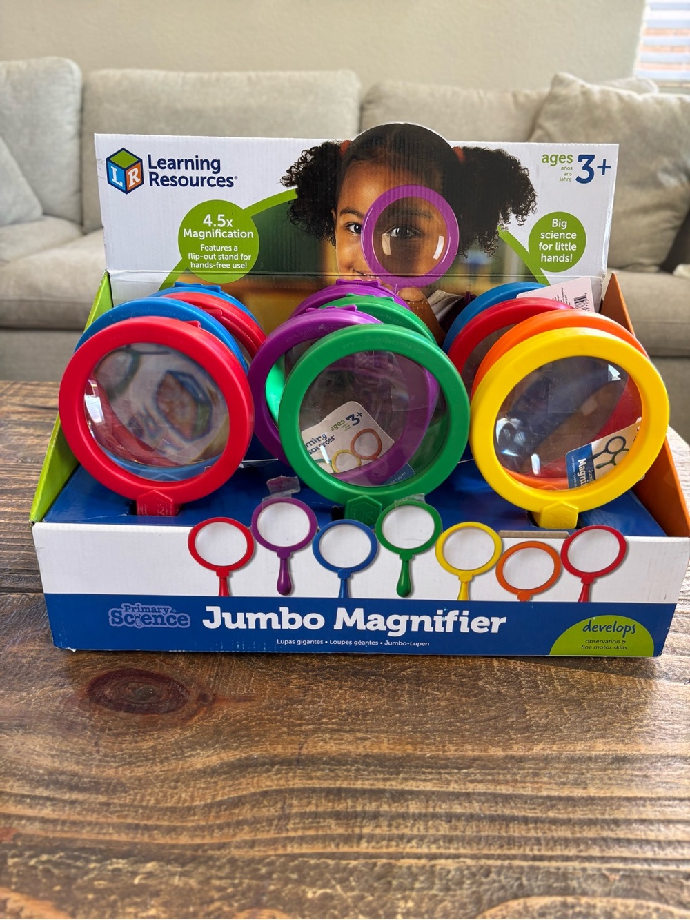 Learning Resources Primary Science Jumbo Magnifiers, Set of 12, Magnifying Glass